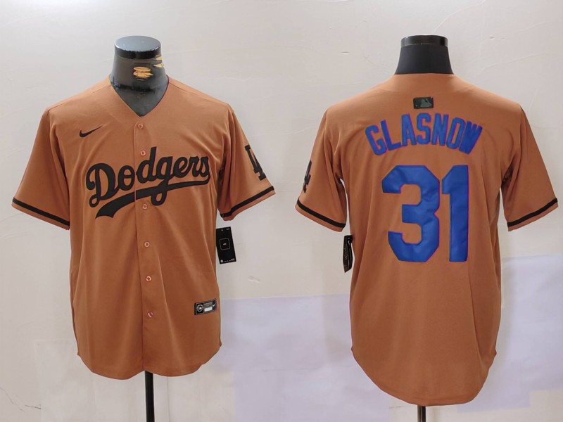 Men's Los Angeles Dodgers Tyler Glasnow #31 Brown Jersey
